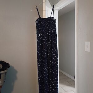 Stylish Miami Navy Blue Polka Dot Dress